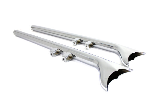 WYATT GATLING Chrome Fishtail Mufflers - 30-0389