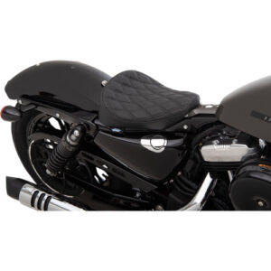 Bobber-Style Double-Diamond Black Stitched Solo Seat