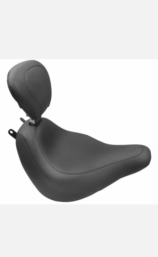 MUSTANG SEATS Black Wide Tripper Solo Seat w/Driver Backrest