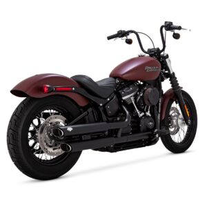 VANCE & HINES Black Twin Slash 3 Inch Slip-On Mufflers - 46376